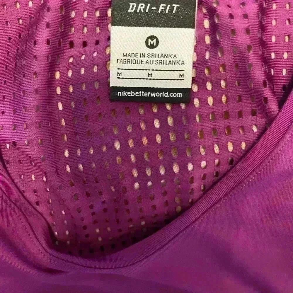 Nike Running Violet Mesh Back Short Sleeve Shirt Women's Size Medium - Picture 12 of 12